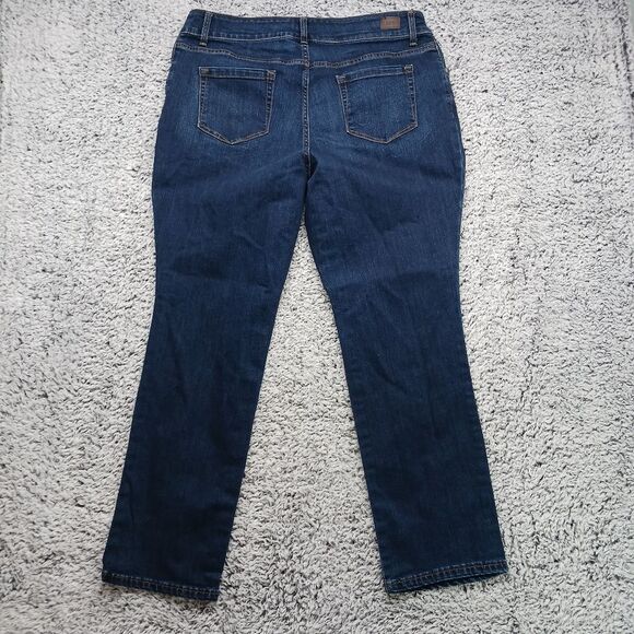 Lee Relax Fit Straight Leg Denim Blue Jeans Pant. Woman's 18W.Mid Rise Slimming. - Picture 6 of 13